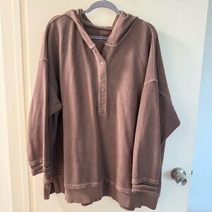 Aerie Brown Hooded Sweater